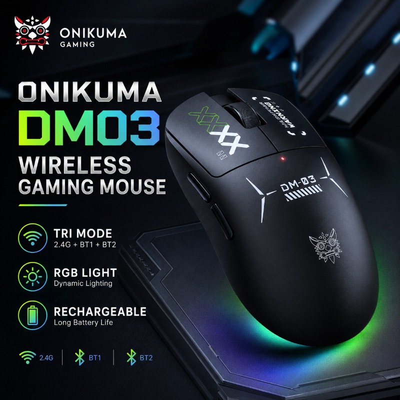Pc Gaming X3D - ONIKUMA DM03 Wireless Gaming Mouse Tri
