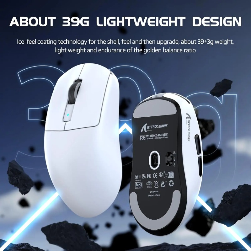 ATTACK SHARK R6 Ergonomic Wire - đánh giá và giá Pc Gaming X3D