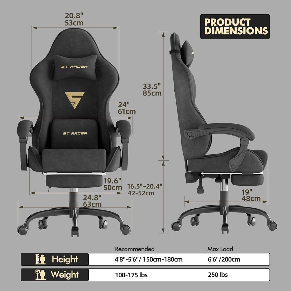 Velvet abric Ergonomic Gaming  - đánh giá và giá Pc Gaming Usa