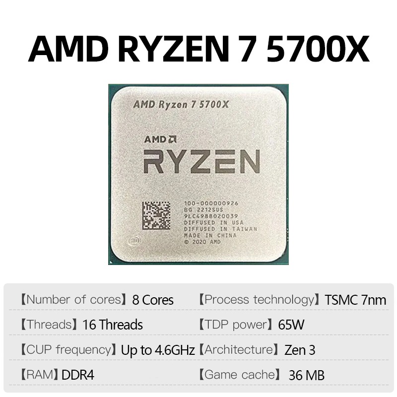 AMD Ryzen 7 5700X Gaming Proce - đánh giá và giá Pc Gaming Ryzen 7