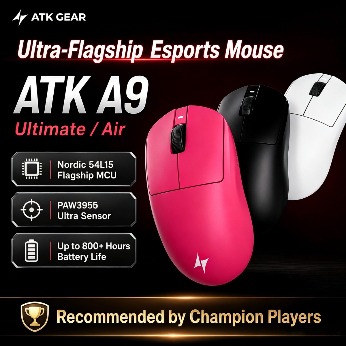 ATK Gaming Mouse DragonFly A9  - đánh giá và giá Wireless Gaming Mouse