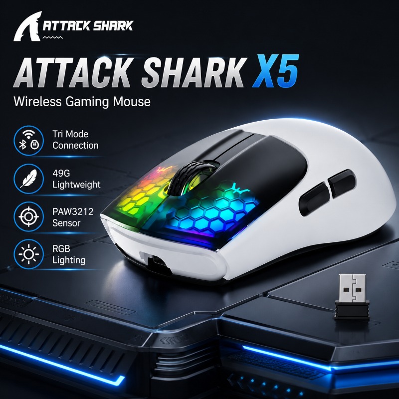 ATTACK SHARK X5 Wireless Gamin - đánh giá và giá Pc Gaming X3D