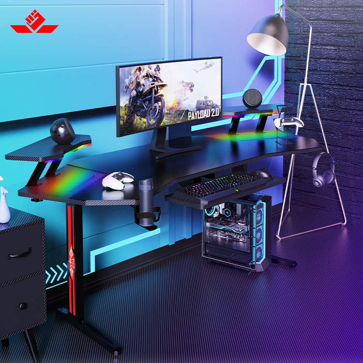 70-Inch Large RGB LED Light E- - đánh giá và giá Pc Gaming Desk