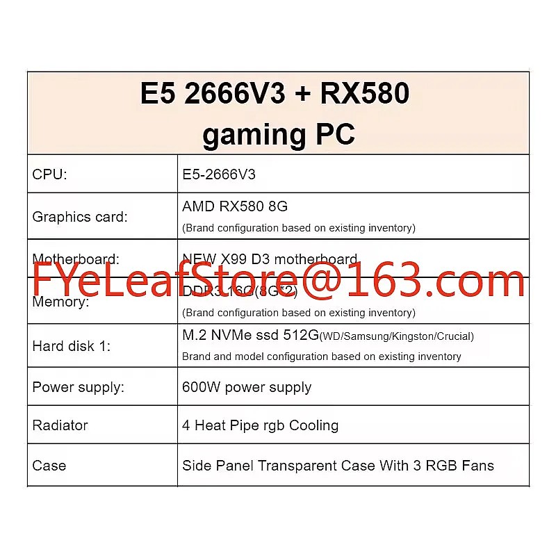E5 2666V3 RX580 Gaming PC Desk - đánh giá và giá Pc Gaming Prebuilt