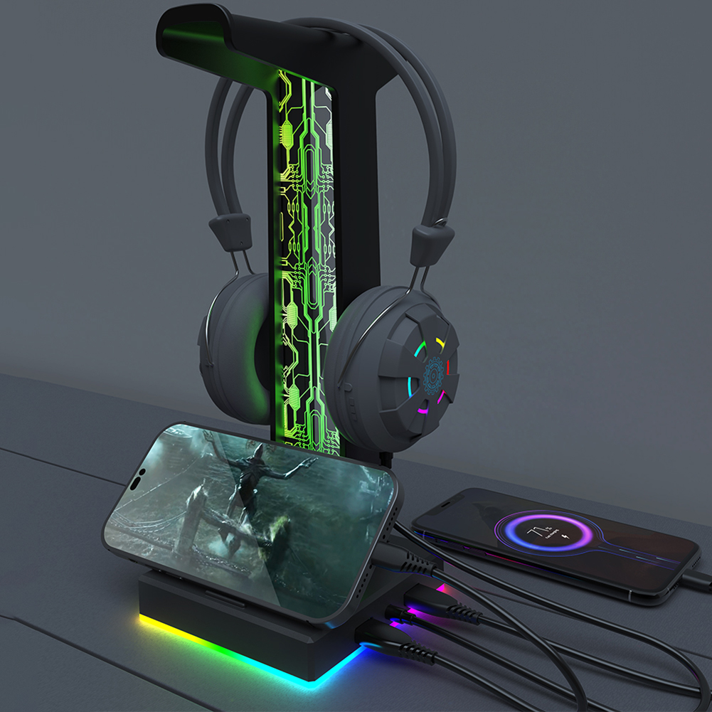 RGB Gaming Headphone Stand Dua - đánh giá và giá Pc Gaming Desk